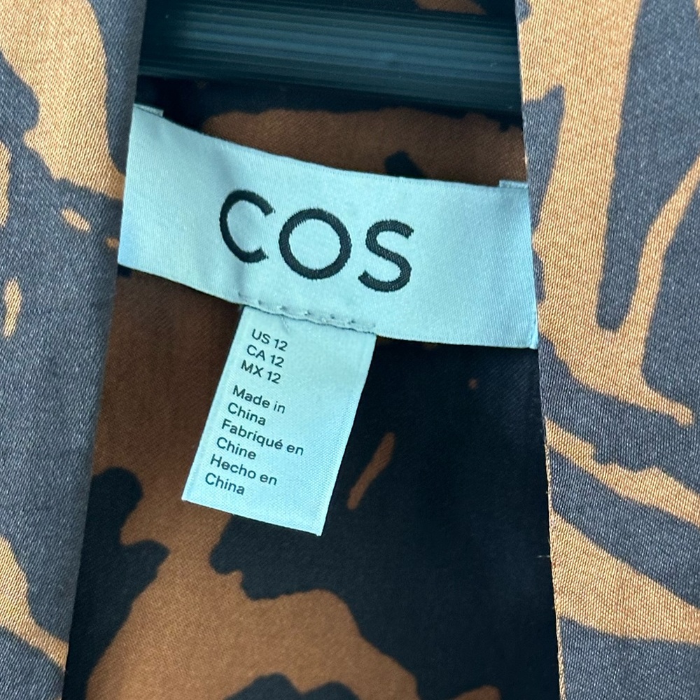 COS Black and Brown Printed Midi Shirt Dress - Picture 6 of 6